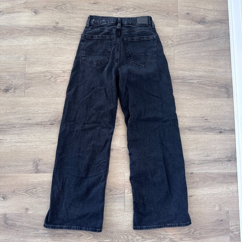 American Eagle Dreamy Drape Black Denim size OO - Picture 2 of 4